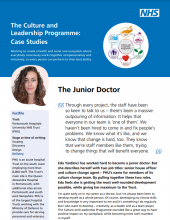 Changing healthcare cultures – through collective leadership: The Junior Doctor